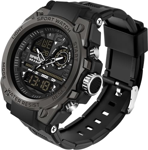 Mens Tactical Waterproof Digital Analog Wristwatch P2926