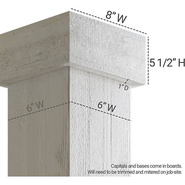 Faux Wood Non-Tapered Square Column Wrap O526