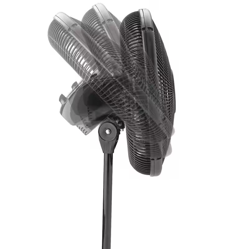 16 in. 3 Speed Oscillating Pedestal Fan with Adjustable Height in Black Y3894