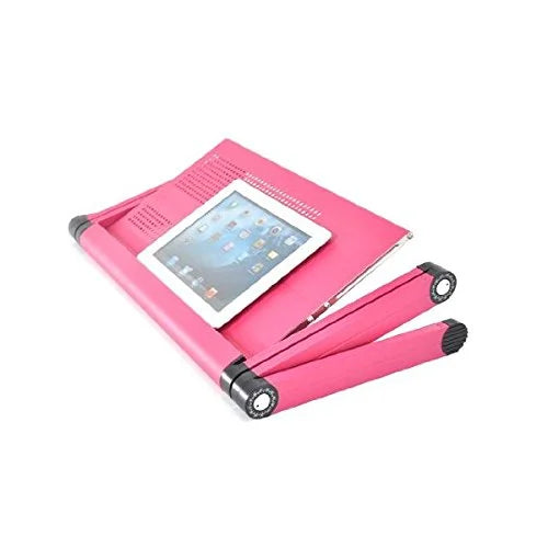 Adjustable Vented Laptop Table Desk Bed Tray Book Stand Pink B251
