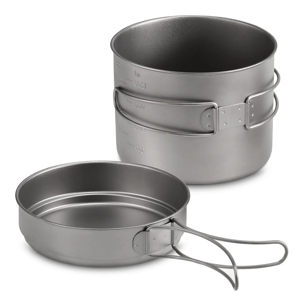 1100ML / 1600ML Folding Handle Pot Pan Set X8473