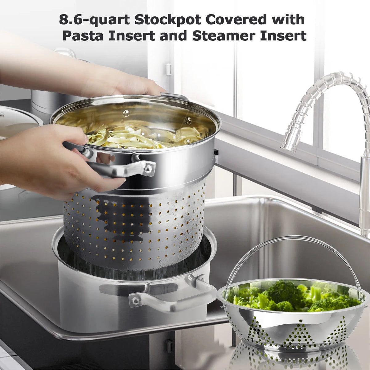 17 Pc Stainless Steel Induction Cookware Set G55860