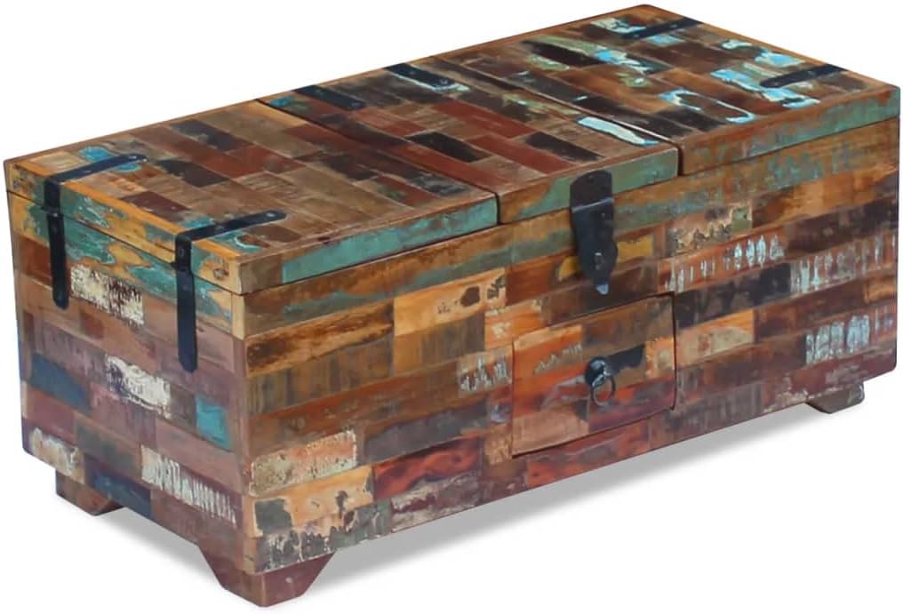 Solid Reclaimed Wood Coffee Table Box Chest 31.5"x15.7"x13.8" R934