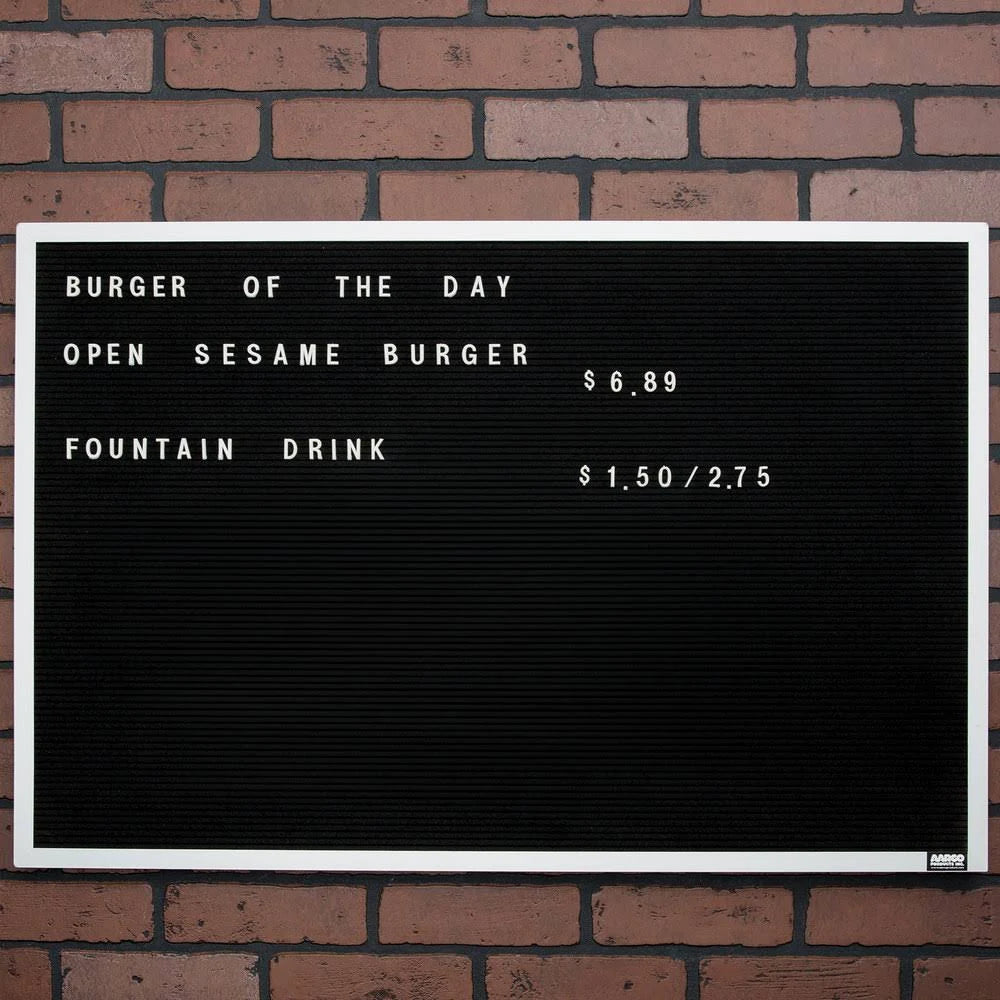 Black Felt Message Center Board J3390