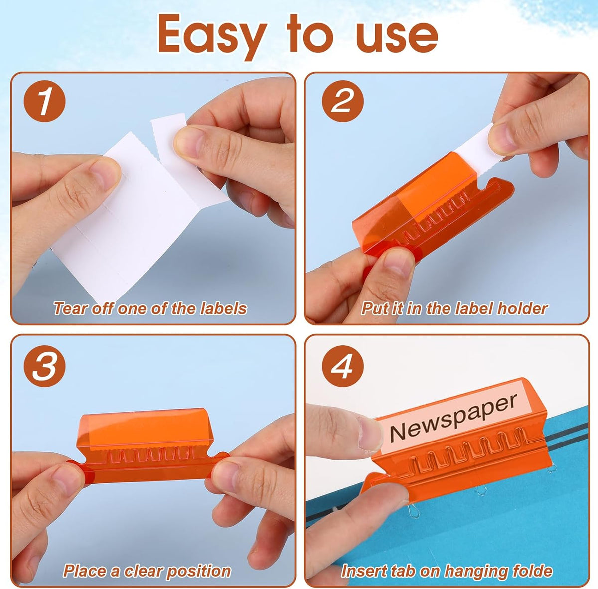 50 Pcs Multicolor Plastic File Tabs (4-Inch) W567711