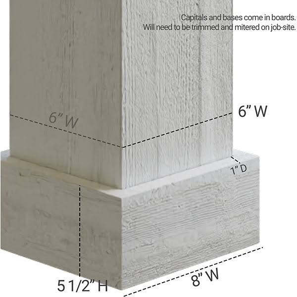 Faux Wood Non-Tapered Square Column Wrap O526