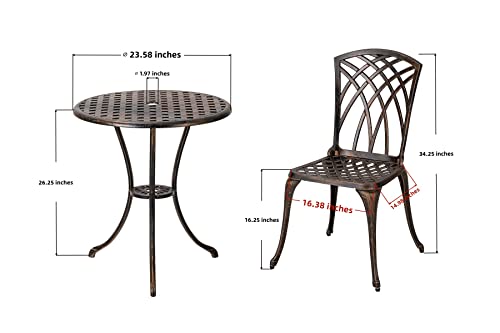 3 Piece Rustproof Cast Aluminum Bistro Set Z254