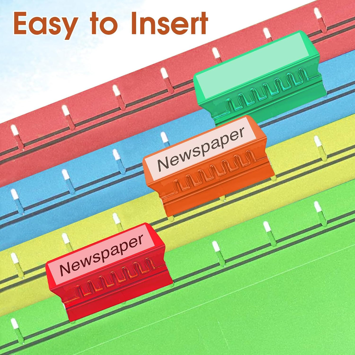 50 Pcs Multicolor Plastic File Tabs (4-Inch) W567711