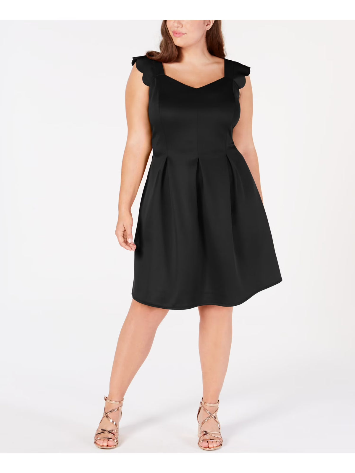 Black Sleeveless Formal Fit + Flare Dress 2X I5723