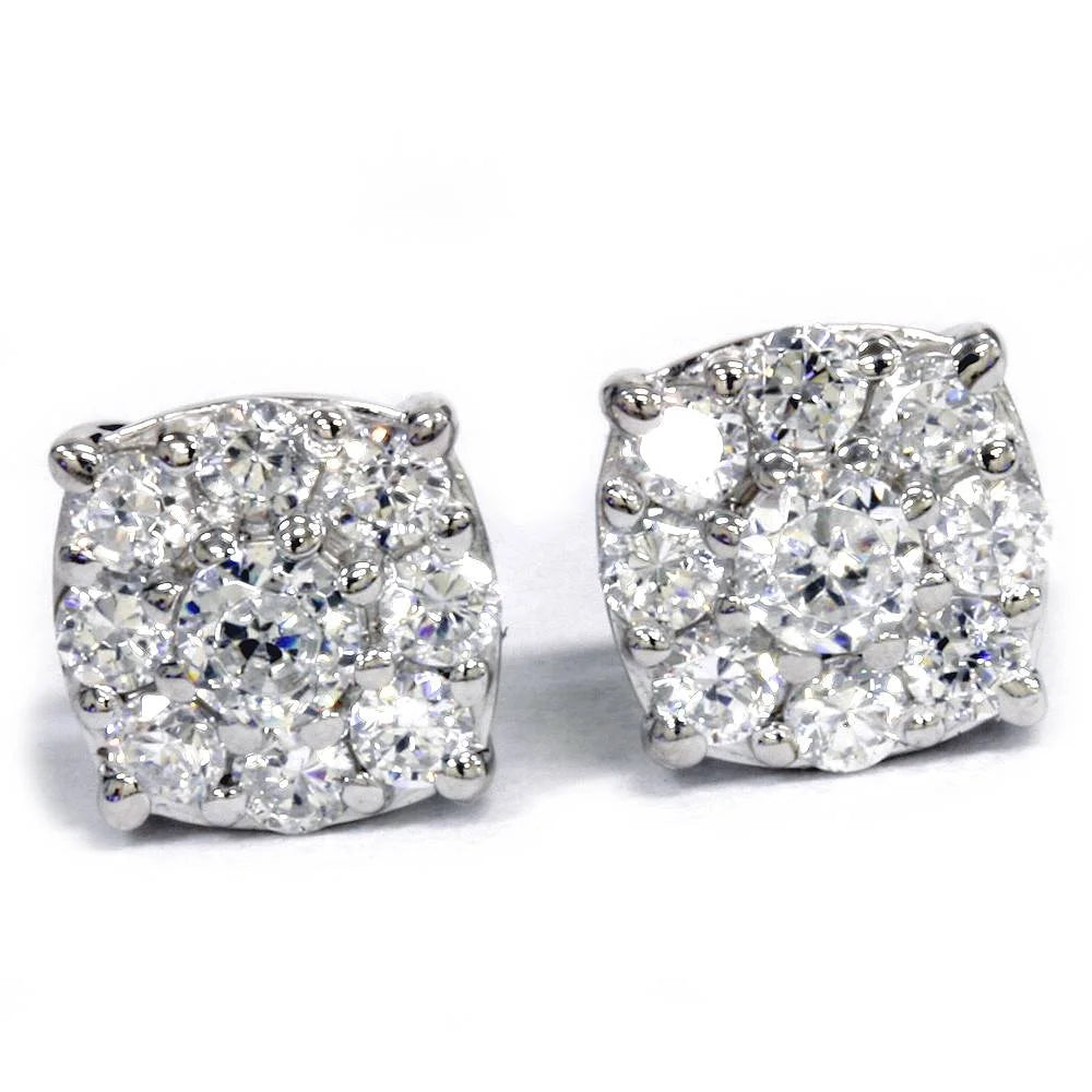 1 Carat Halo Diamond Studs 14K White Gold P968630