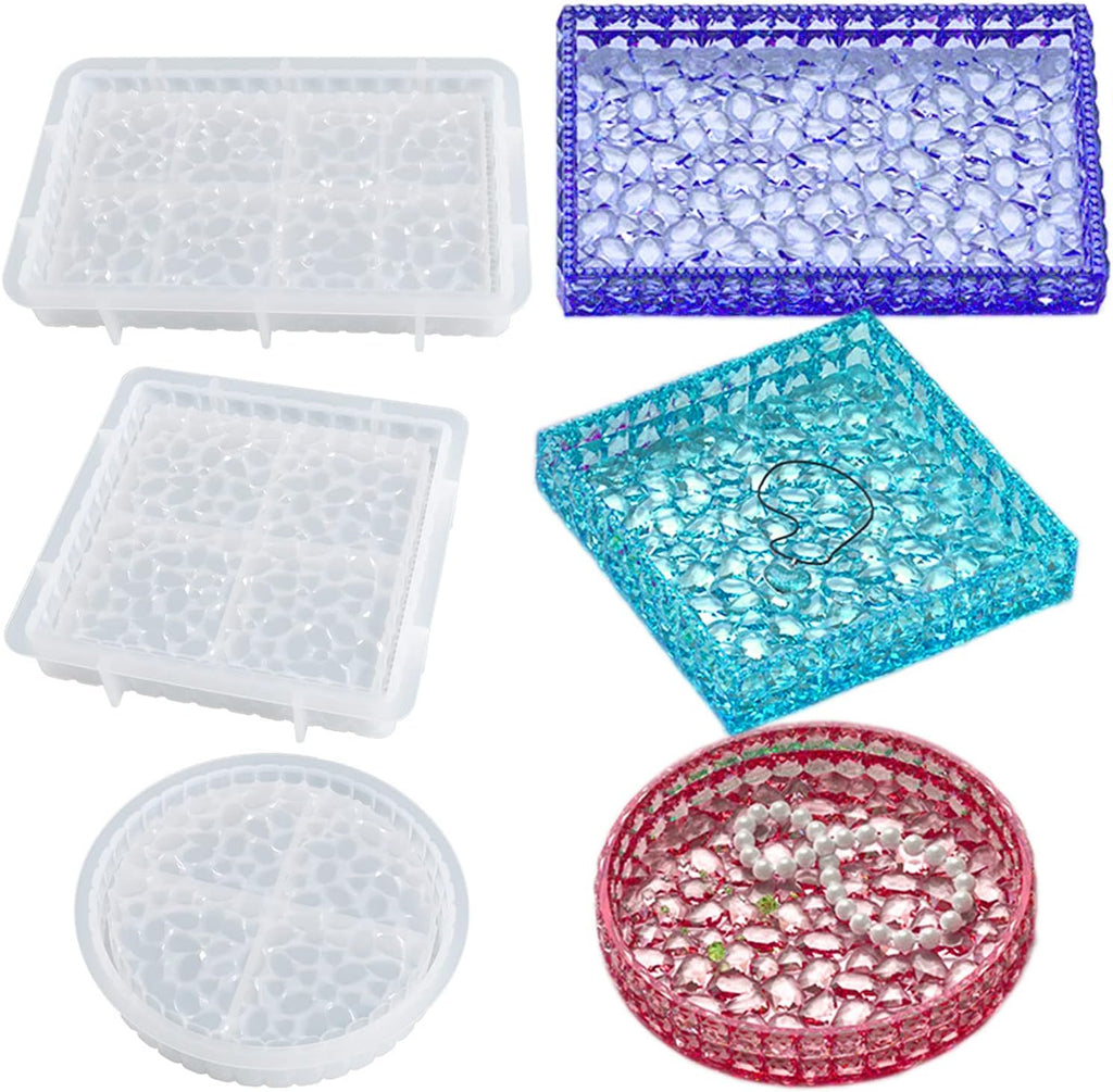 3PCS Silicone Tray Mold with Edges E823