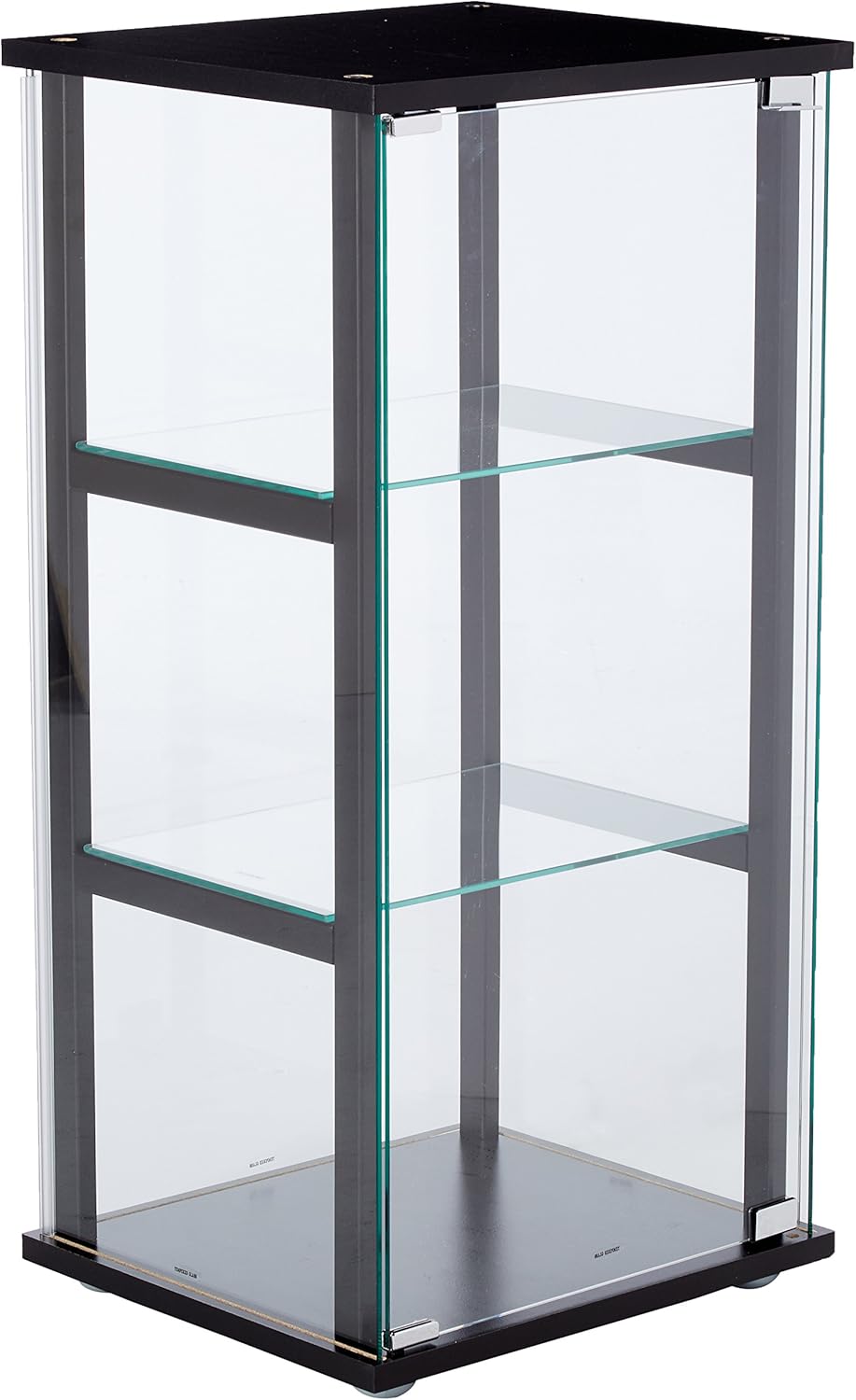4-Shelf Glass Curio Cabinet Black and Clear M4462