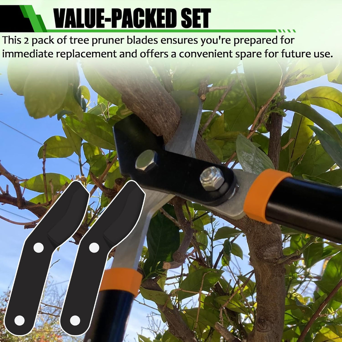 (2-Pack) Steel Replacement Blade for Loppers - Black Y591