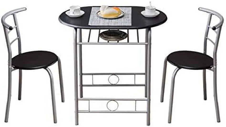 3-Piece Small Kitchen Table Set Rustic Brown I5614