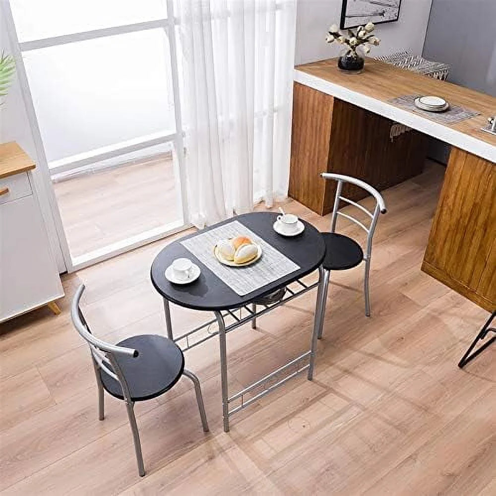 3-Piece Small Kitchen Table Set Rustic Brown I5614