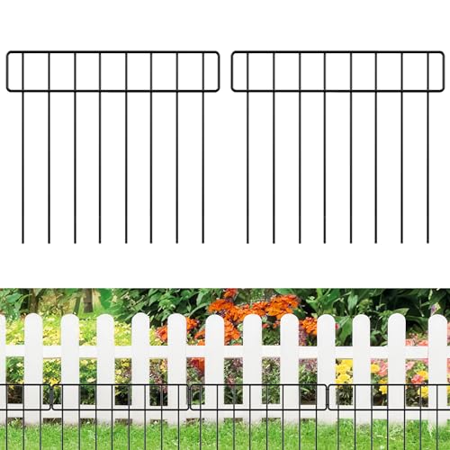 20Ft x 13Inch Animal Barrier, 14 Pack Decorative Garden Fence Panels, Rustproof Metal, No Dig Fence with Ground Stakes C4033