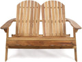 Natural Stained Acacia Wood Adirondack Loveseat D4370