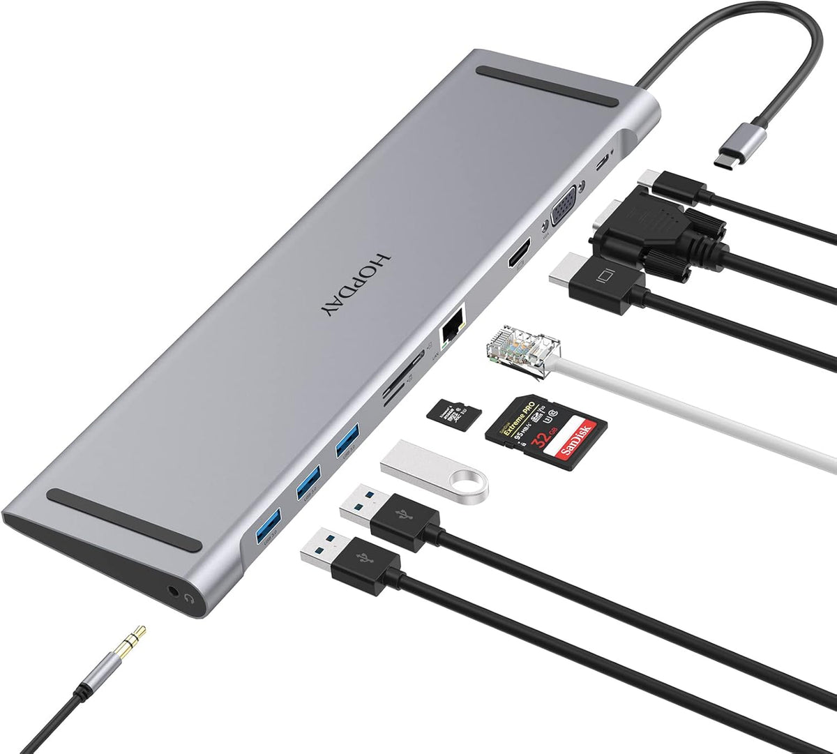 18 in 1 Thunderbolt 3 Docking Station Dual 4K 8K Displayport T1919