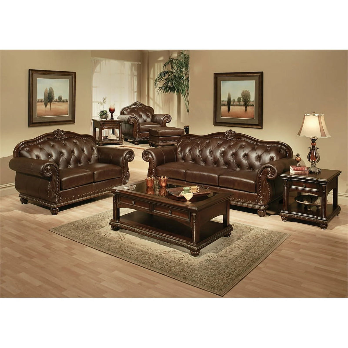 2-Piece Rectangular End Table Set in Cherry C73635