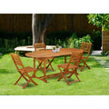 5 Pc Acacia Wooden Patio Set with Table and 4 Chairs B320092