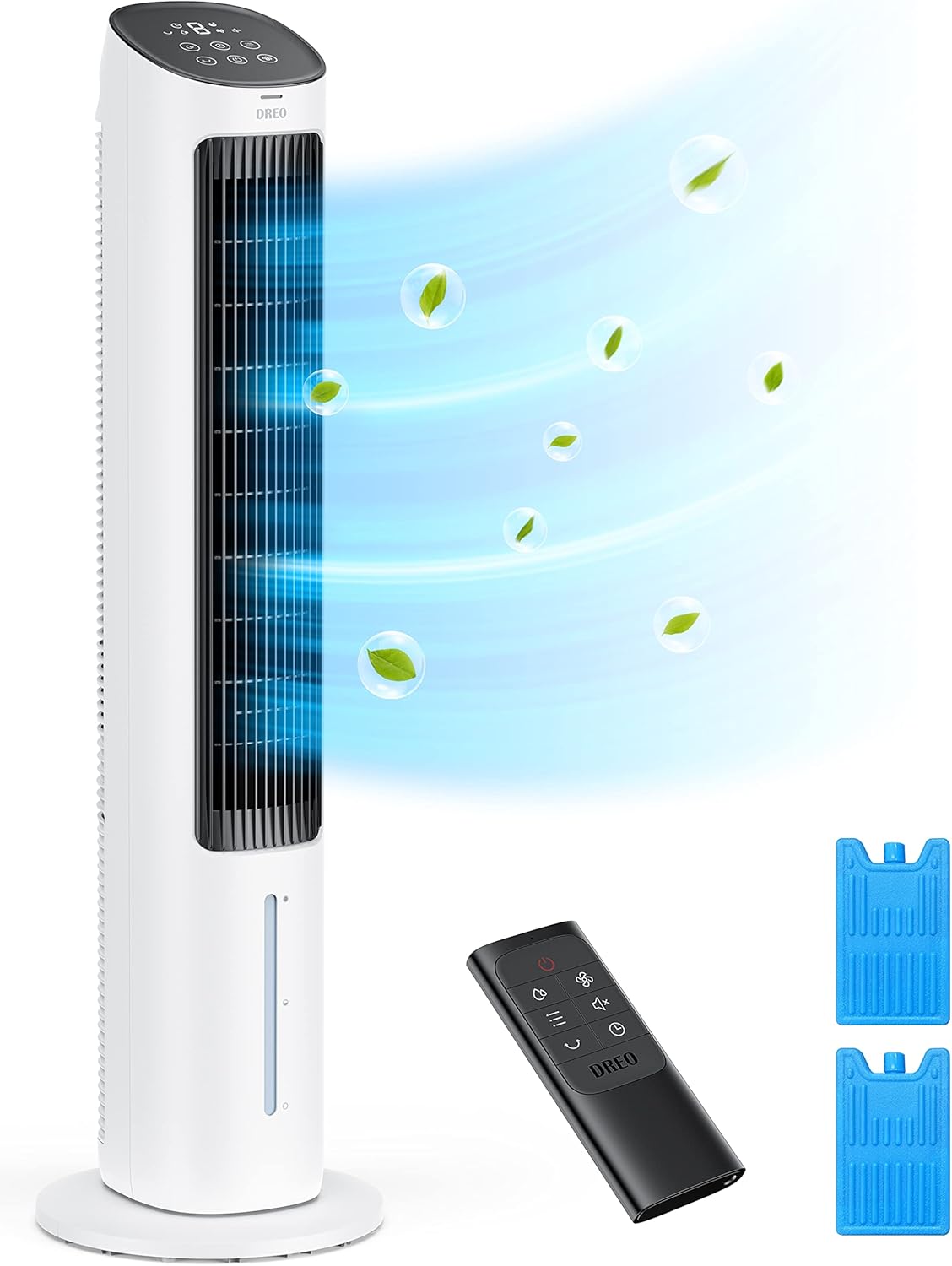 40" Oscillating Tower Fan with Remote Control, 3 Modes 4-Speed, White H73305
