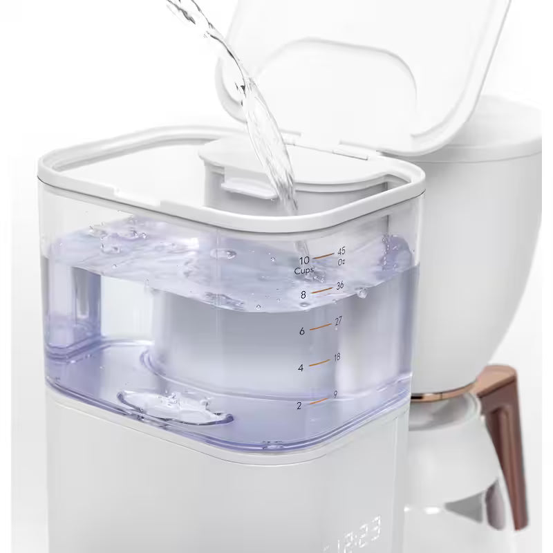 10 Cup Matte White Drip Coffee Maker with Glass Carafe A2123