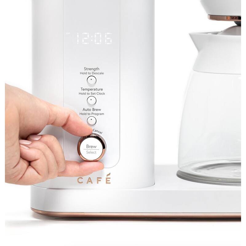 10 Cup Matte White Drip Coffee Maker with Glass Carafe A2123