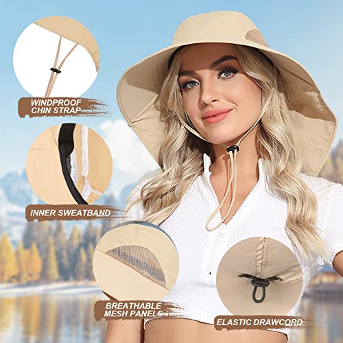 Outdoor Sun Hat with Neck Flap Wide Brim Fishing Hat S21872