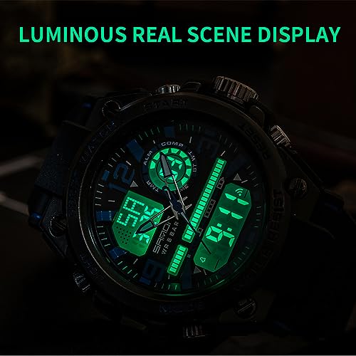 Mens Tactical Waterproof Digital Analog Wristwatch P2926