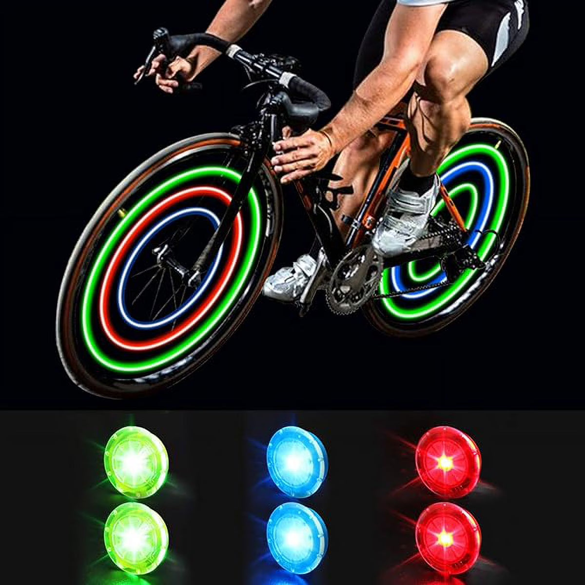 Bike Wheel Lights with Batteries Included, Waterproof P8964