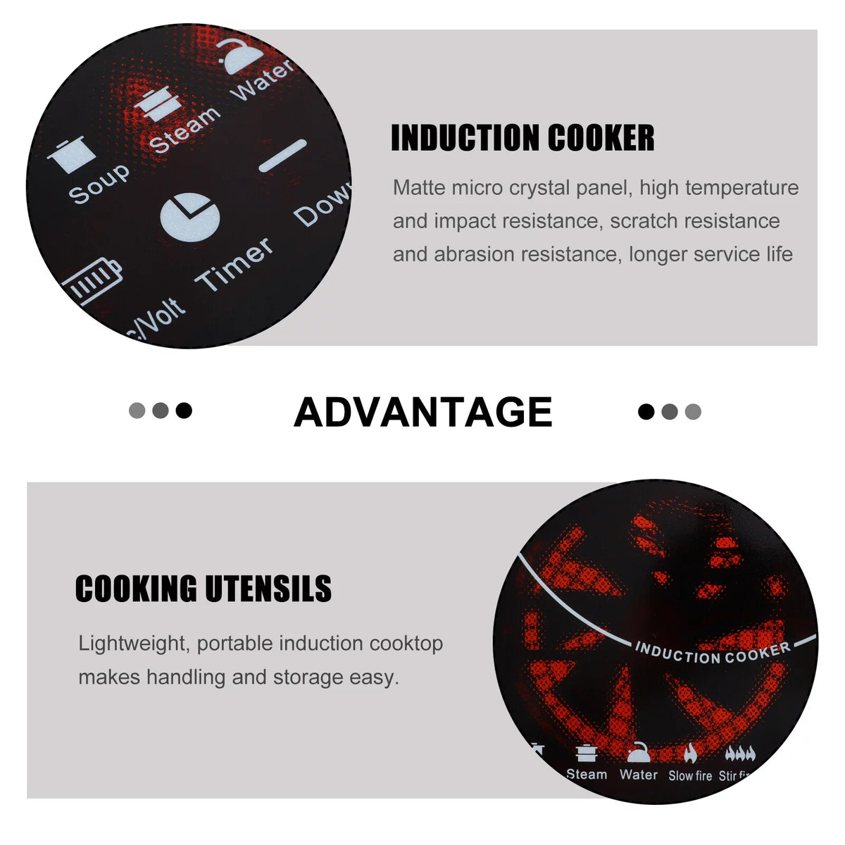 1000W Portable Induction Cooktop with Child Safety Lock & Timer S396