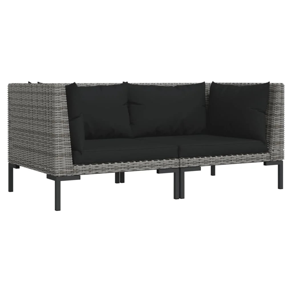 Half Round Poly Rattan Patio Sofas with Cushions B7217