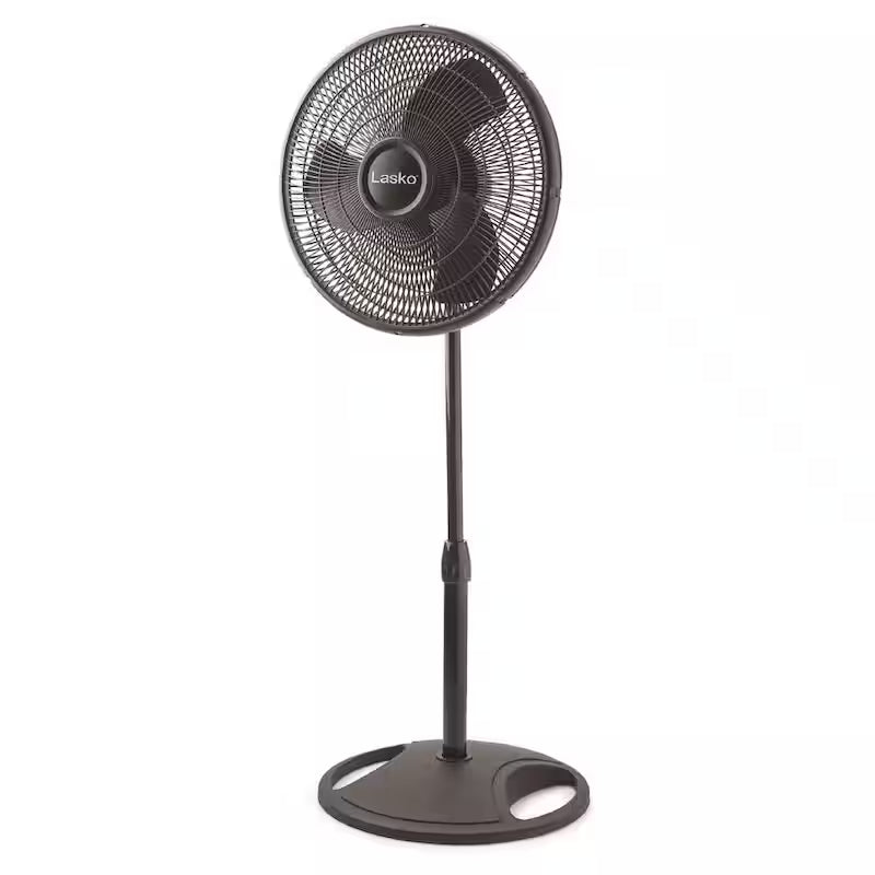 16 in. 3 Speed Oscillating Pedestal Fan with Adjustable Height in Black Y3894