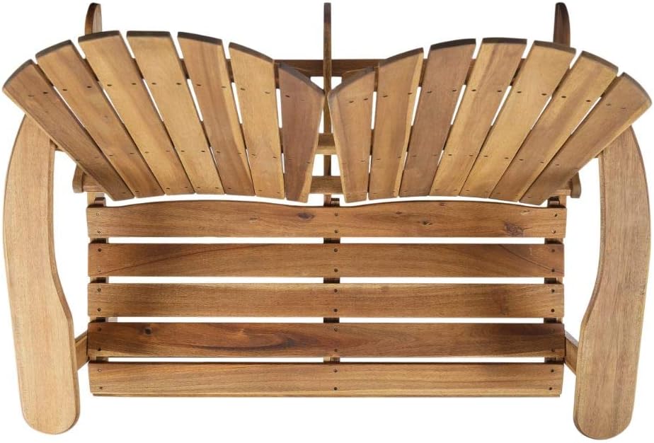 Natural Stained Acacia Wood Adirondack Loveseat D4370