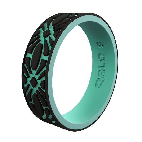 Black and Aqua Silicone Ring L76647