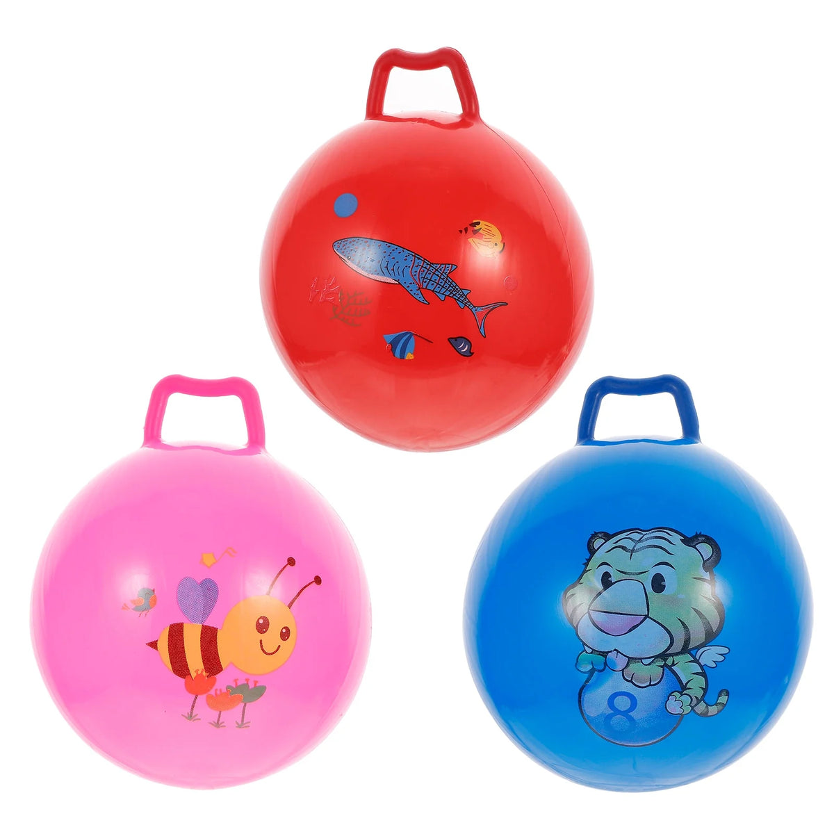 3Pcs Inflatable Hopper Balls with Handle R8397
