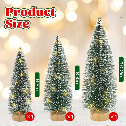 Mini Bottle Brush Christmas Trees with Lights A152718