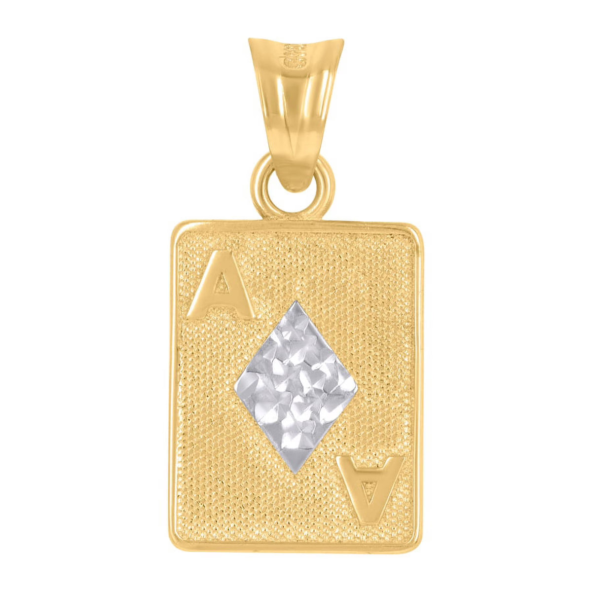 Two Tone Gold Playing Cards Charm Pendant Necklace R654