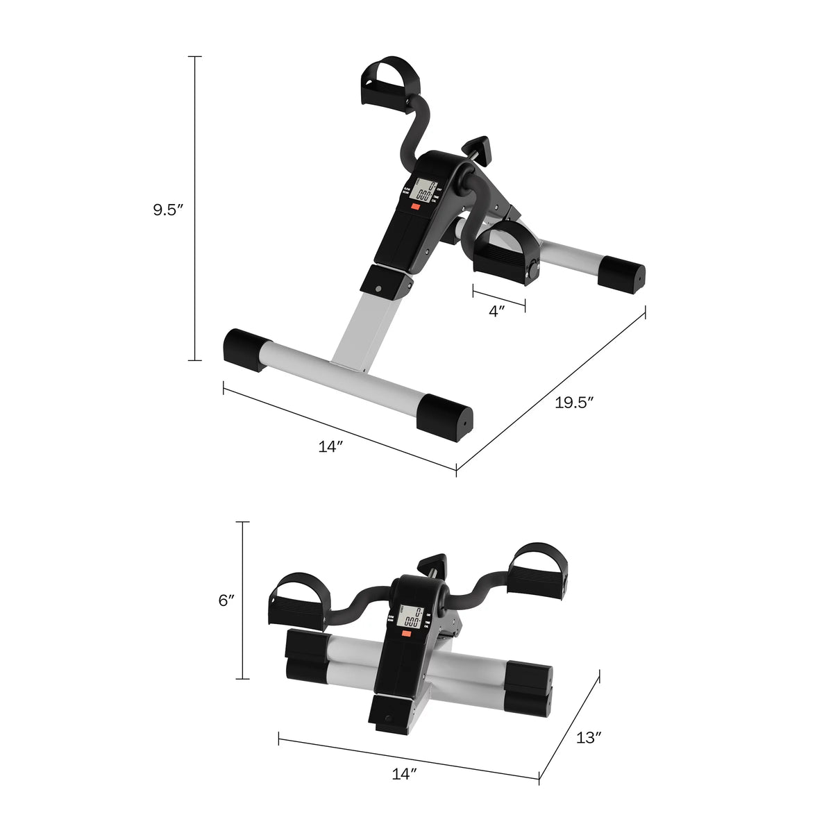 Under Desk Bike Pedal Exerciser with Calorie Tracker and Adjustable Resistance Q762020