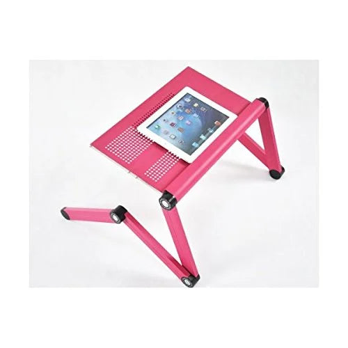 Adjustable Vented Laptop Table Desk Bed Tray Book Stand Pink B251