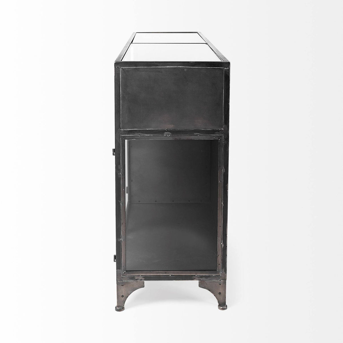 Black Metal Glass Door Display Cabinet R221