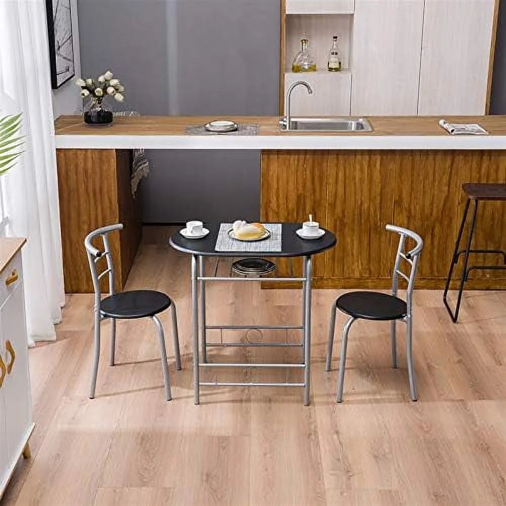 3-Piece Small Kitchen Table Set Rustic Brown I5614