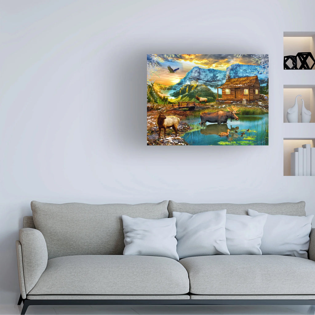 Winter Cabin Canvas Art A474