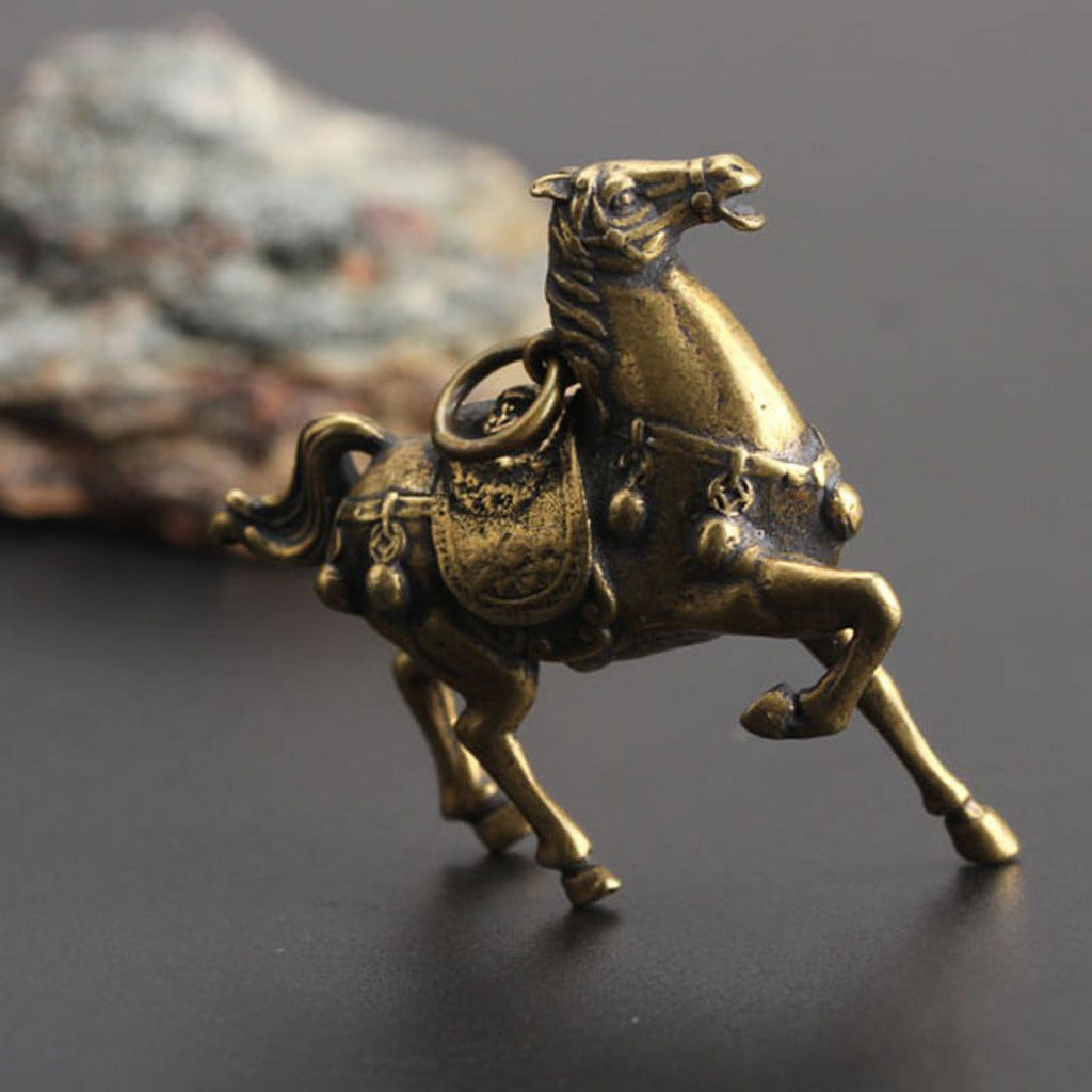 Solid Copper Race Horse Miniature Figurines Desk Decor Ornament Handmade Crafts Q741719