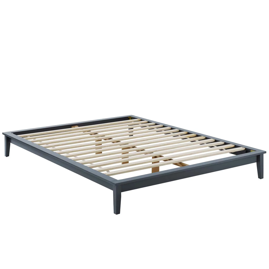 King Wood Platform Bed Frame in Gray K5776