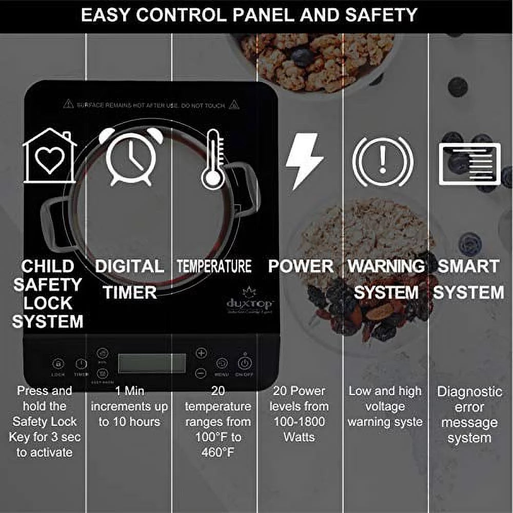 Portable Induction Cooktop 1800 Watts Black P943771