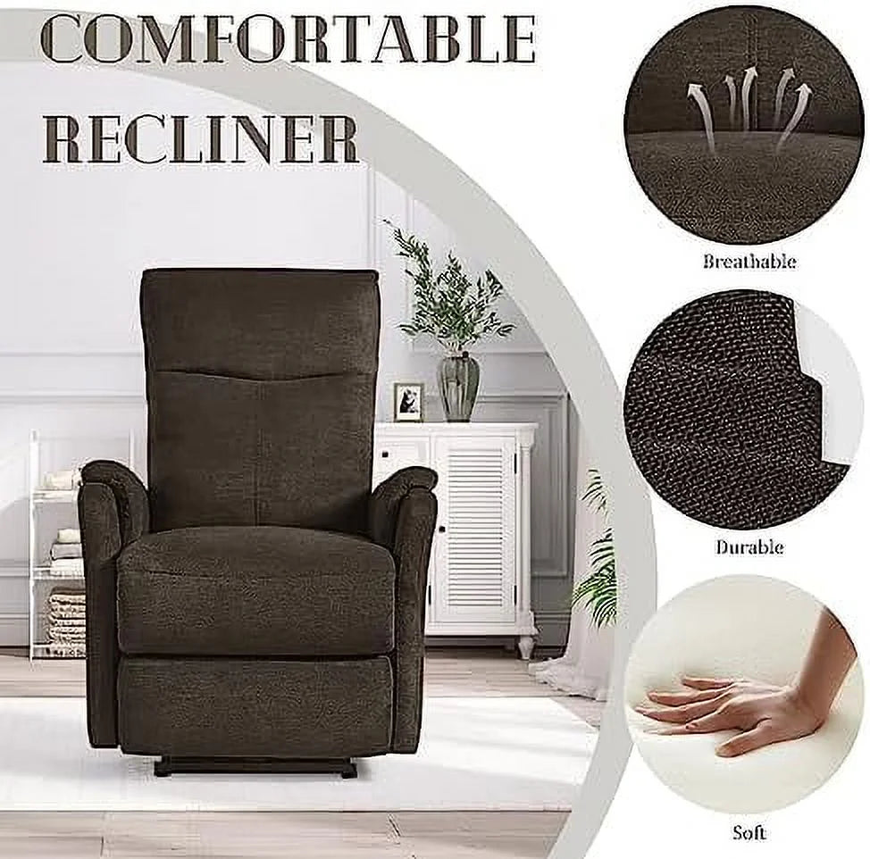 Yellow Fabric Power Recliner Chair with USB Port B759345