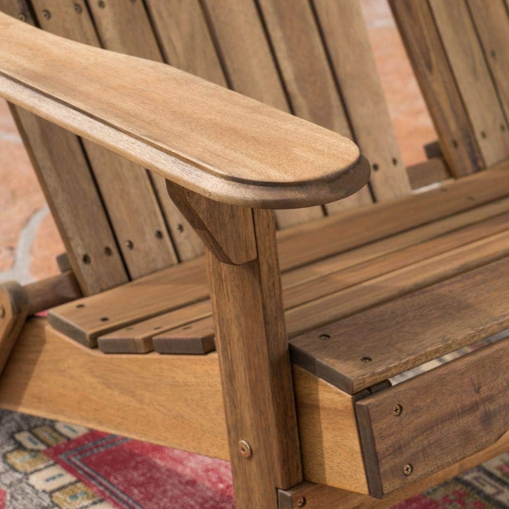 Natural Stained Acacia Wood Adirondack Loveseat D4370