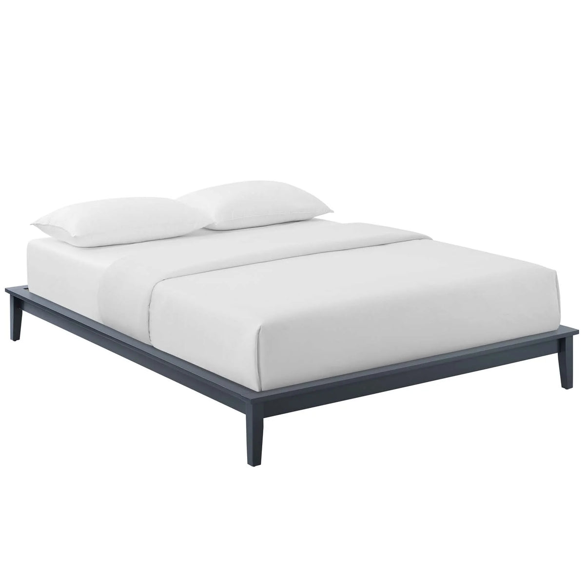 King Wood Platform Bed Frame in Gray K5776