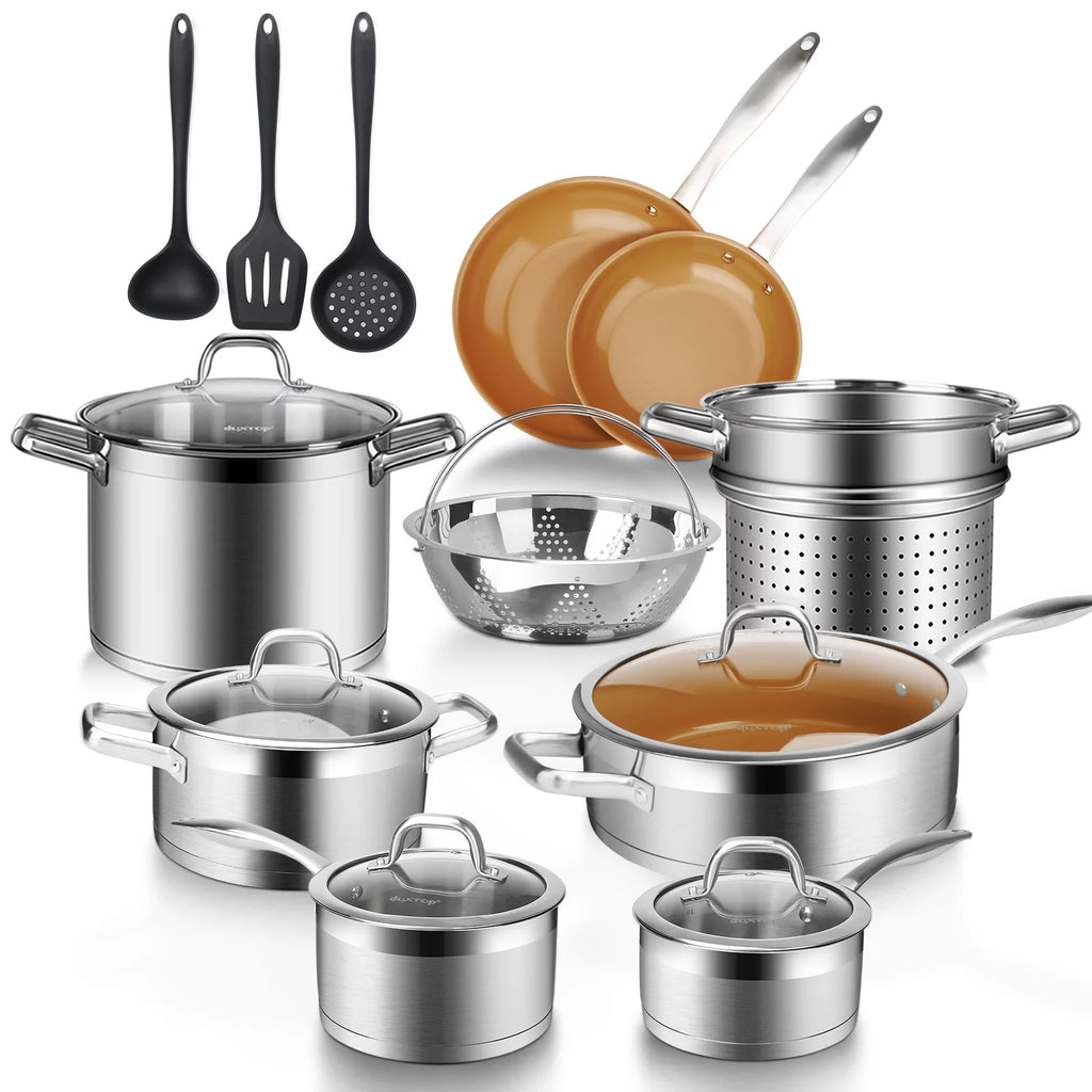 17 Pc Stainless Steel Induction Cookware Set G55860